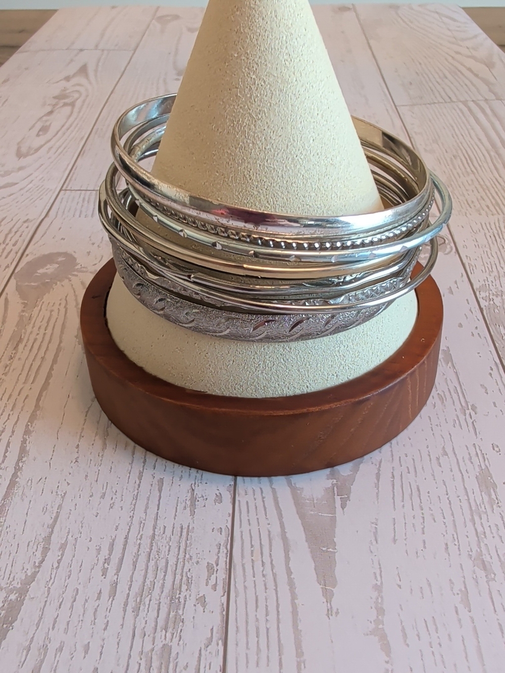 Silver-Tone Mixed Bangle Bracelet Set
